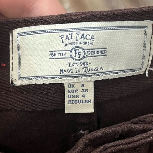 Fat Face Purple Mid Rise Cleo Canvas Barrel Leg Chinos Size 4 - Picture 10 of 12